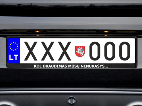 Numerių rėmelis „Kol draudimas nenurašys“