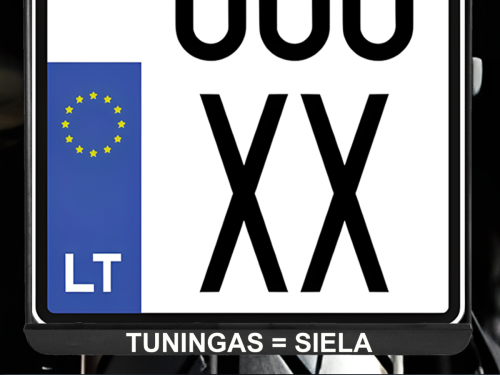 Vertikalus motociklo numerių rėmelis „Tuningas = siela“