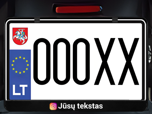 Horizontalus motociklo numerių rėmelis „Instagram su Jūsų tekstu“