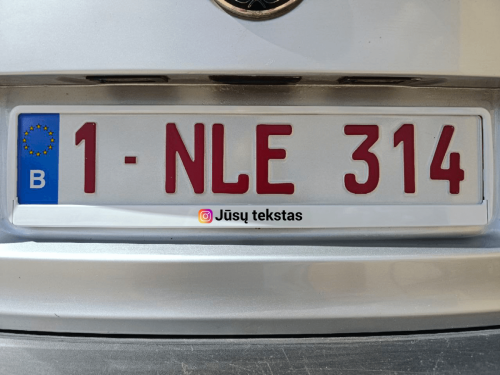 Baltas numerių rėmelis „Instagram su Jūsų tekstu“