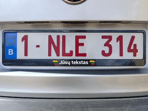 Karboninis numerių rėmelis „Lietuva su Jūsų tekstu“