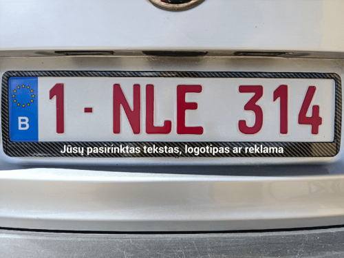 Karboninis auksinio atspalvio numerių rėmelis „Jūsų tekstas, logotipas ar reklama“