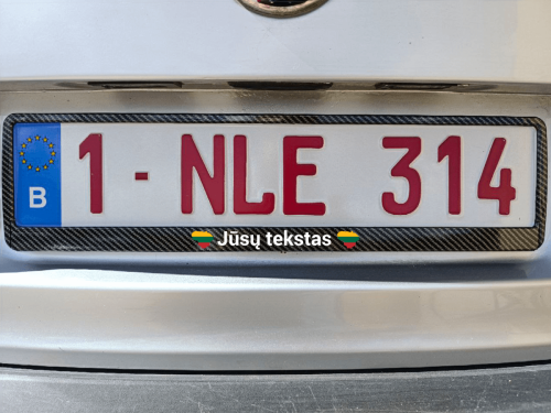 Karboninis auksinio atspalvio numerių rėmelis „Lietuva su Jūsų tekstu“