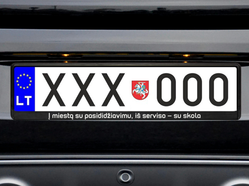 Numerių rėmelis „Į miestą su pasididžiavimu“