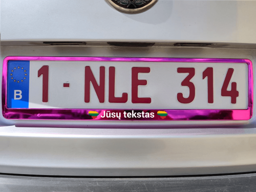 Rožinis numerių rėmelis „Lietuva su Jūsų tekstu“