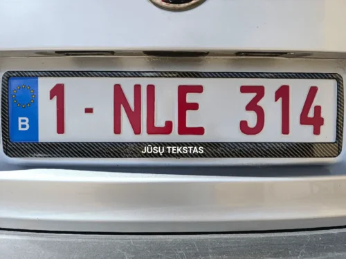 Karboninis auksinio atspalvio numerių rėmelis „Jūsų tekstas, logotipas ar reklama“ – Karboninis auksinis