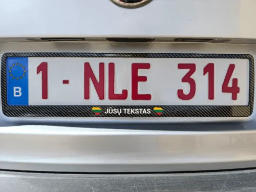 Karboninis auksinio atspalvio numerių rėmelis „Lietuva su Jūsų tekstu“ – Karboninis auksinis