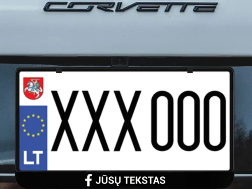 Kvadratinis numerių rėmelis „Facebook (baltas) su Jūsų tekstu“ – Juoda