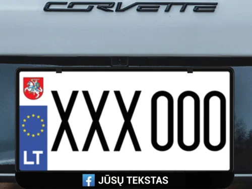 Kvadratinis numerių rėmelis „Facebook su Jūsų tekstu“ – Juoda