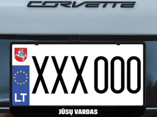 Kvadratinis numerių rėmelis „Jūsų vardas storas” – Juoda