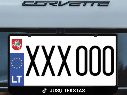 Kvadratinis numerių rėmelis „Tiktok su Jūsų tekstu“ – Juoda