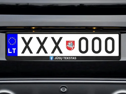 Numerių rėmelis „Facebook su Jūsų tekstu“ – Juoda