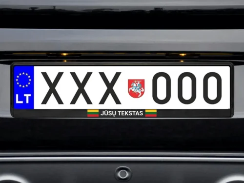 Numerių rėmelis „Lietuvos vėliava“ – Juoda