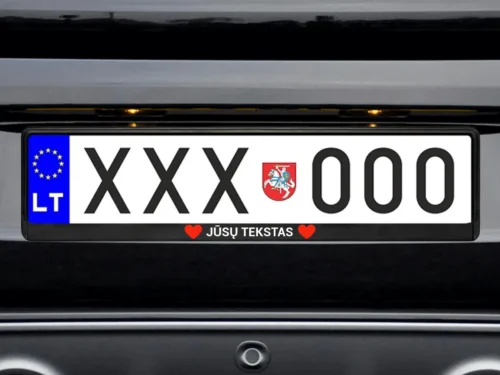 Numerių rėmelis „Širdelė su Jūsų tekstu“ – Juoda