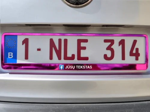 Rožinis numerių rėmelis „Facebook su Jūsų tekstu“ – Spalvotas
