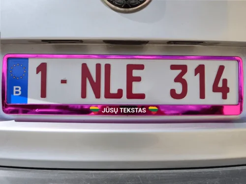 Rožinis numerių rėmelis „Lietuva su Jūsų tekstu“ – Spalvotas